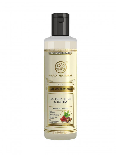 Кондиционер для волос Шафран Тулси и Ритха Кхади (Conditioner Saffron Tulsi and Reetha Hair Conditioner Khadi) 210 мл — 