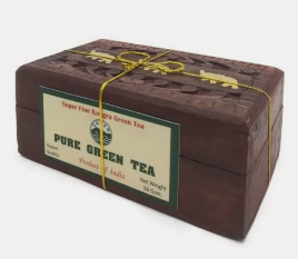 Чай подарочный в деревянной шкатулке Королевский Зеленый чай (Royal Green Tea) 50 г