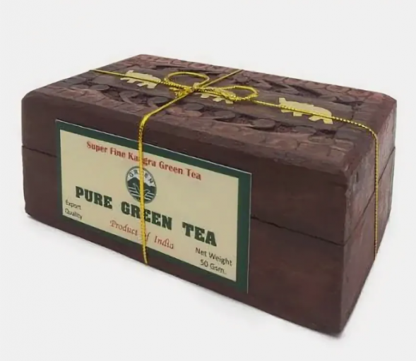 Чай подарочный в деревянной шкатулке Королевский Зеленый чай (Royal Green Tea) 50 г
