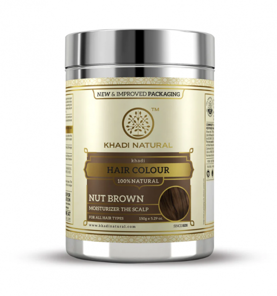 УЦЕНКА! Краска Каштановая для волос травяная ПОМЯТА БАНКА (Herbal Hair Colour Nut Brown Khadi) 150 г