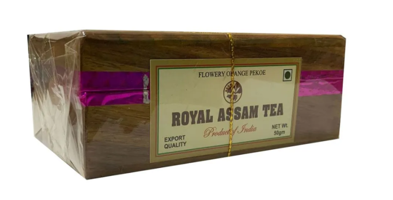 Чай подарочный в деревянной шкатулке Королевский черный Ассам чай (Royal Assam Tea) 50 г