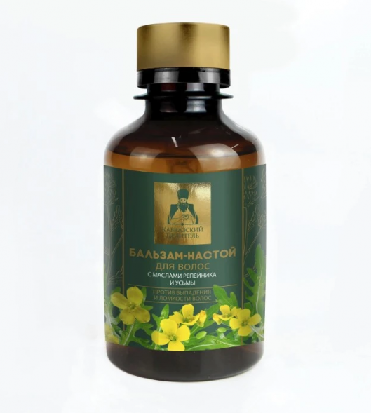 Бальзам-настой для волос с маслами репейника и усьмы (Кавказский целитель) 200 мл