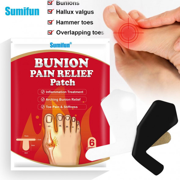 Пластырь для суставов пальцев ног (бурсит) обезболивающий (Bunion Pain Relief Patch Sumifun) 6 шт