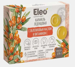 Карамель леденцовая с облепиховым маслом и витамином С (Eleo) 6 шт
