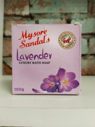 УЦЕНКА! Мыло сандаловое Майсор с лавандой ПОМЯТА УПАКОВКА (Mysore Sandal's Lavender Luxury bath soap Karnataka) 150 г