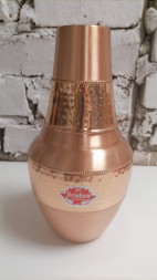Медный кувшин со стаканом Кришна (Pure Copper Jar SANJEEVANI Krishna) 1000 мл