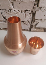 Медный кувшин со стаканом Кришна (Pure Copper Jar SANJEEVANI Krishna) 1000 мл