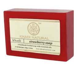 УЦЕНКА! Мыло Клубника Кхади ПОМЯТО (Khadi strawberry soap) 125 г