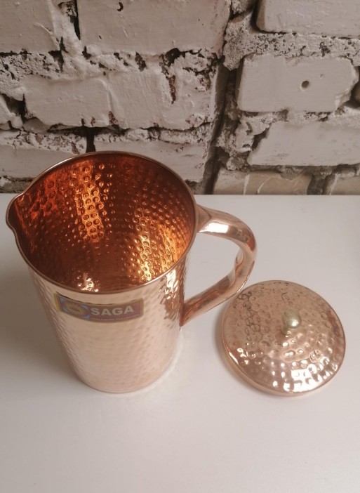 Медный кувшин Сага (Pure Copper Luxury line Water HAMMERED Jug Saga) 1500 мл