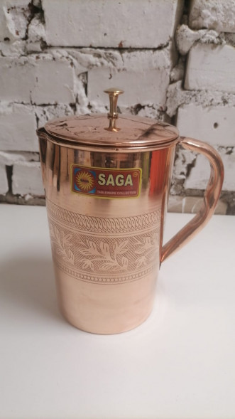 Медный кувшин Сага (Pure Copper Luxury line Water EMBOSSED Jug Saga) 1500 мл