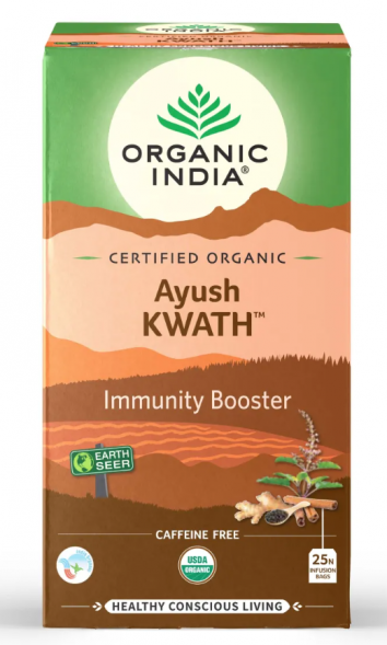 Чай травяной Аюш Кватх для иммунитета Органик Индия (Ayush Kwath Supports Immune System Organic India) 25 пакетиков
