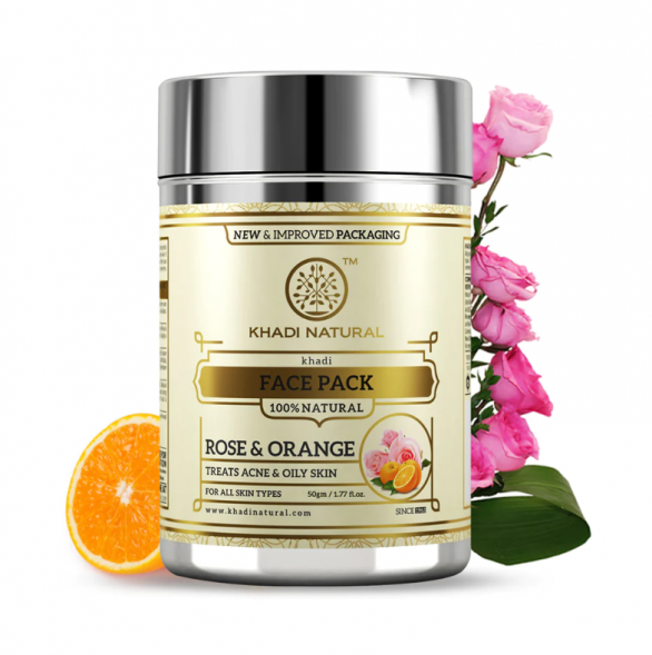 Маска для лица Рoза и Апельсин Кхади (Herbal Face Pack Khadi Rose &amp;amp; Orange Khadi) 50 г
