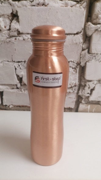 Медная бутылка (Copper water Bottle CURVED First Step) 1000 мл