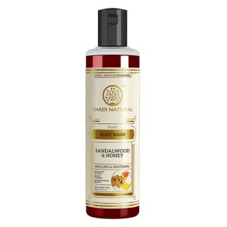 УЦЕНКА! Гель для душа Сандаловое дерево и Мед Кхади БЕЗ ПЛЕНКИ (Khadi Herbal Body Wash Sandalwood and Honey) 210 мл