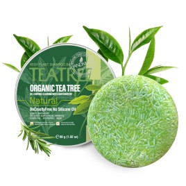 Твердый шампунь для волос Чайное дерево (Natural Organic Tea Tree Plant Shampoo) 60 г