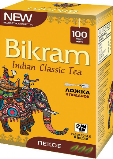 Чай черный индийский байховый Ассам Пекое Бикрам (Bikram Black Assam Pekoe Tea) 100 г + подарок чайная ложка — 