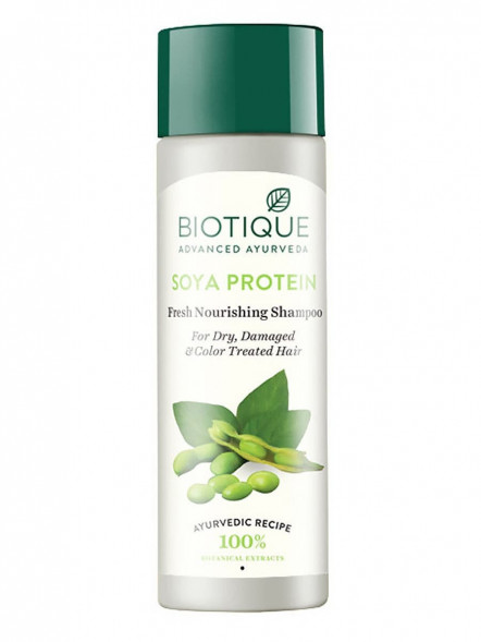 Шампунь питательный для сухих, поврежденных и окрашенных волос Соевый протеин Биотик (Bio Soya Protein Fresh Nourishing Shampoo Biotique) 120 мл
