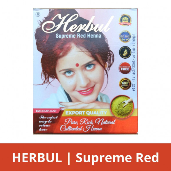 УЦЕНКА! Хна индийская Красная Хербул ПОМЯТА УПАКОВКА (Supreme Red Henna Herbul) 1 уп (6x10г)