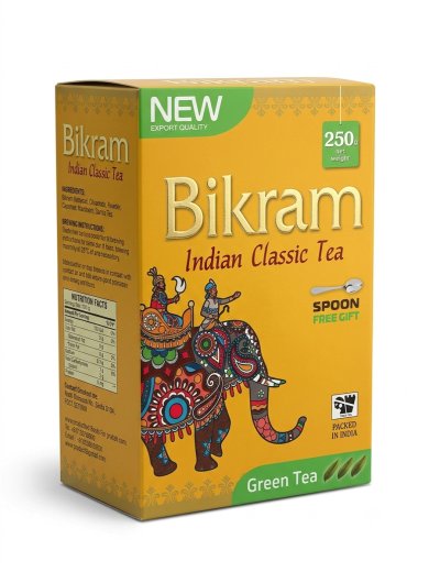 Чай зеленый индийский листовой байховый Ассам Бикрам (Bikram Green Assam Tea) 250 г + подарок чайная ложка &mdash; 