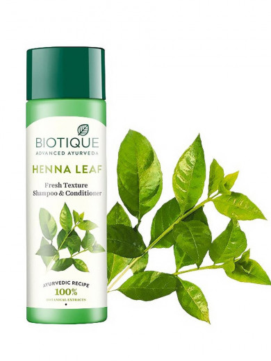Шампунь-Кондиционер Био Хна Биотик (Bio Henna Leaf Fresh Texture Shampoo & Conditioner Biotique) 120 мл — 