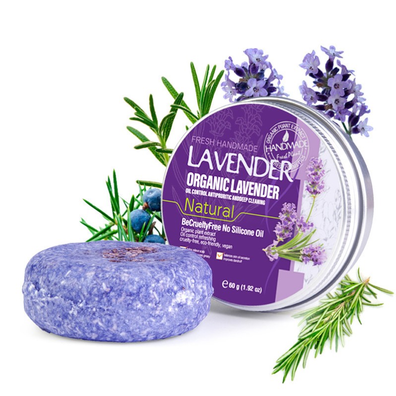 Твердый шампунь для волос Лаванда (Natural Organic Lavender Plant Shampoo) 60 г