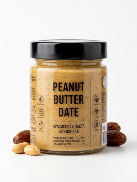 Арахисовая паста финиковая Биопродукты (Peanut Butter Date) 235 г