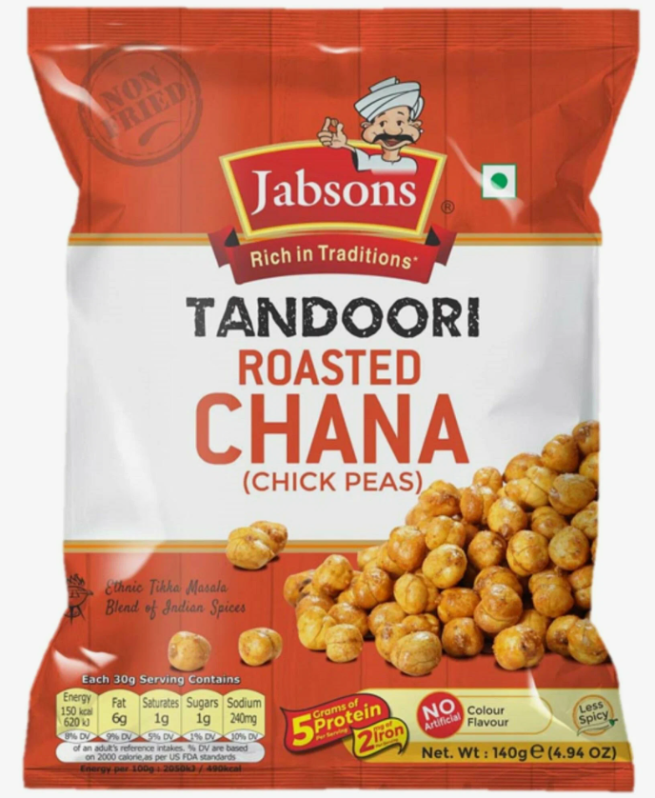 Нут очищенный обжаренный со специями (Tandoori Roasted Chickpeas Jabsons) 140 г