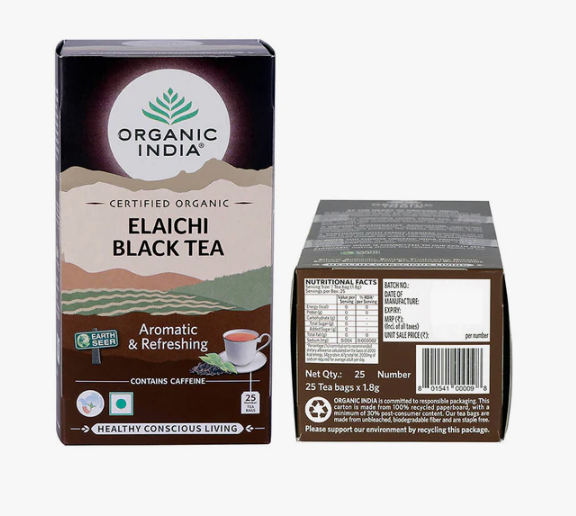 Чай черный с кардамоном Органик Индия (Elaichi Black Tea Organic India) 25 пакетиков