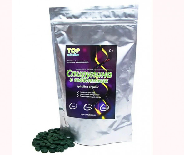 Спирулина органик в таблетках (Top Spirulina) 500 г/1000 табл