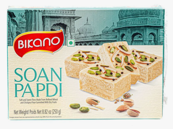 УЦЕНКА! Сладкая нежная халва Соан Папди с орехами СРОК ДО 09.2026 (Soan Papdi Bikano) 250 г