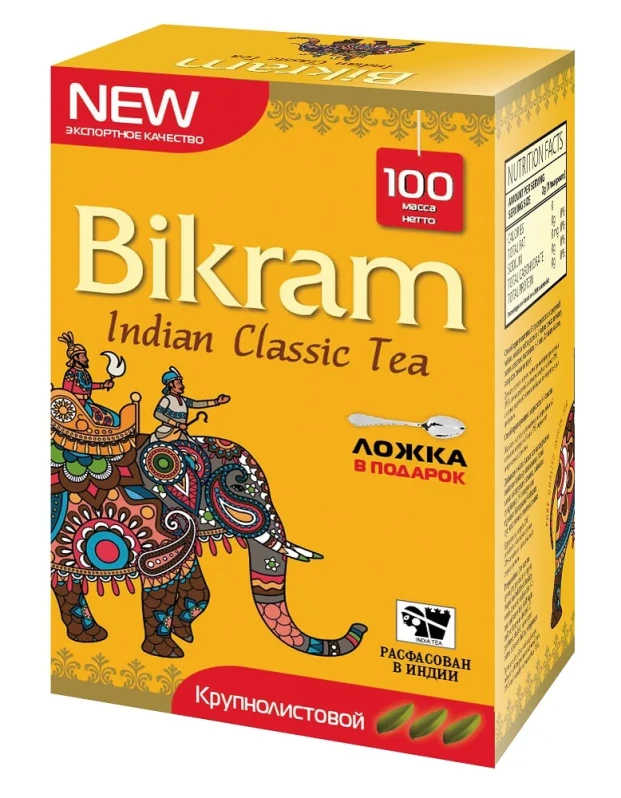 Чай черный индийский крупнолистовой Ассам Бикрам (Bikram Black Assam Big leaf Tea) 100 г + подарок чайная ложка