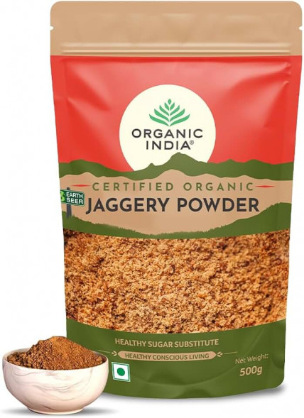 Тростниковый сахар Джагери Гур Органик Индия (Jaggery powder Organic India) 500 г