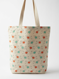 Сумка шоппер Пес сладкоежка натуральный хлопок Индия 40 х 37 см