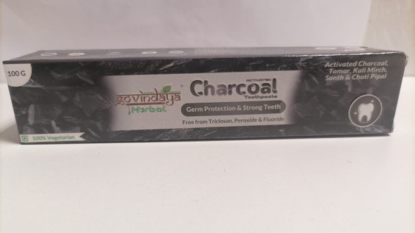 Зубная паста Древесный уголь Говиндая (Charcoal toothpaste Govindaya) 100 г