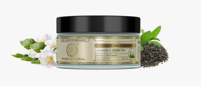 Крем от трещин стоп Жасмин и Зеленый Чай с маслом ши Кхади (Foot Crack Cream Jasmine and Green Tea Khadi) 50 г
