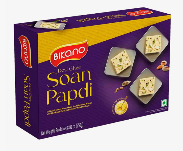 УЦЕНКА! Сладкая нежная халва Соан Папди с маслом Гхи СРОК ДО 09.2026 (Soan Papdi Desi Ghee Bikano) 250 г