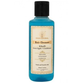 УЦЕНКА! Шампунь и кондиционер для волос Зеленое Яблоко Кхади БЕЗ ПЛЕНКИ (Green Apple + Conditioner Hair Cleanser Khadi) 210 мл