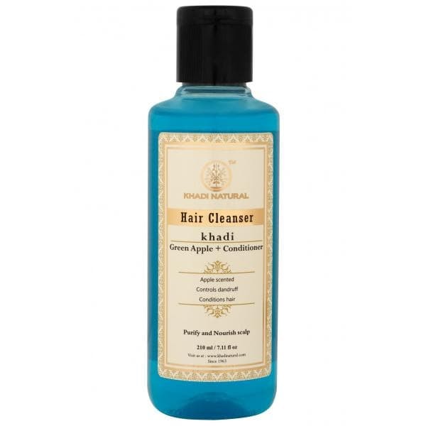 УЦЕНКА! Шампунь и кондиционер для волос Зеленое Яблоко Кхади БЕЗ ПЛЕНКИ (Green Apple + Conditioner Hair Cleanser Khadi) 210 мл