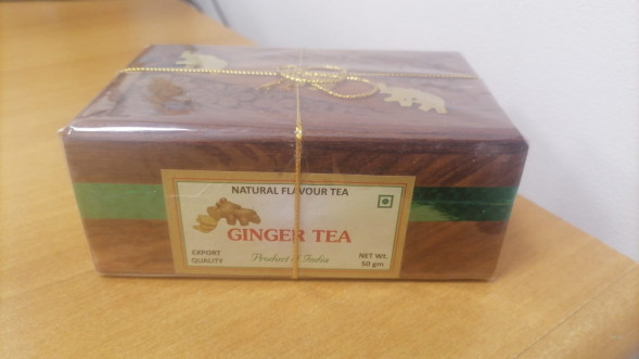 Чай подарочный в деревянной шкатулке Имбирный чай (Ginger Tea) 50 г