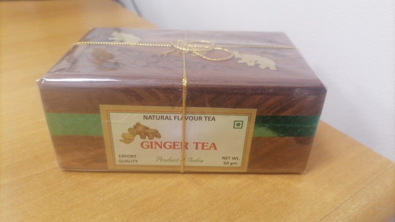 Чай подарочный в деревянной шкатулке Имбирный чай (Ginger Tea) 50 г