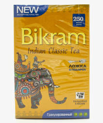УЦЕНКА! Чай черный индийский гранулированный Ассам CTC ПОМЯТА УПАКОВКА (Bikram Black Assam CTC Tea) 250 г + подарок чайная ложка