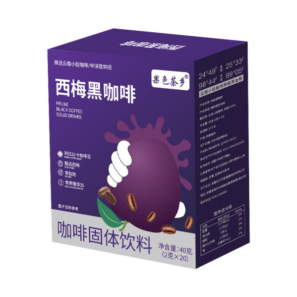 Кофе с черносливом растворимый (Prune Black Coffee Solid Drinks) 20 стиков по 2 г