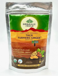 Чай Тулси с куркумой и имбирем Органик Индия (Tulsi Turmeric Ginger Organic India) 100 г