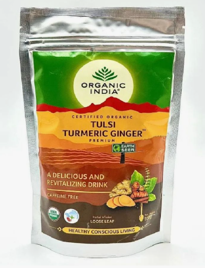 Чай Тулси с куркумой и имбирем Органик Индия (Tulsi Turmeric Ginger Organic India) 100 г