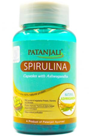 Спирулина с Ашвагандхой Патанджали (Spirulina with Ashwagandha Patanjali) 60 капсул