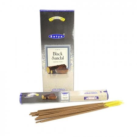 Благовония без угля Черный Сандал шестигранник Сатья (Black Sandal Charcoal free Satya) 20 шт