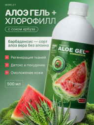 Алоэ Вера гель с хлорофиллом со вкусом спелого арбуза (Aloe Gel Barbadensis Morelet) 500 мл
