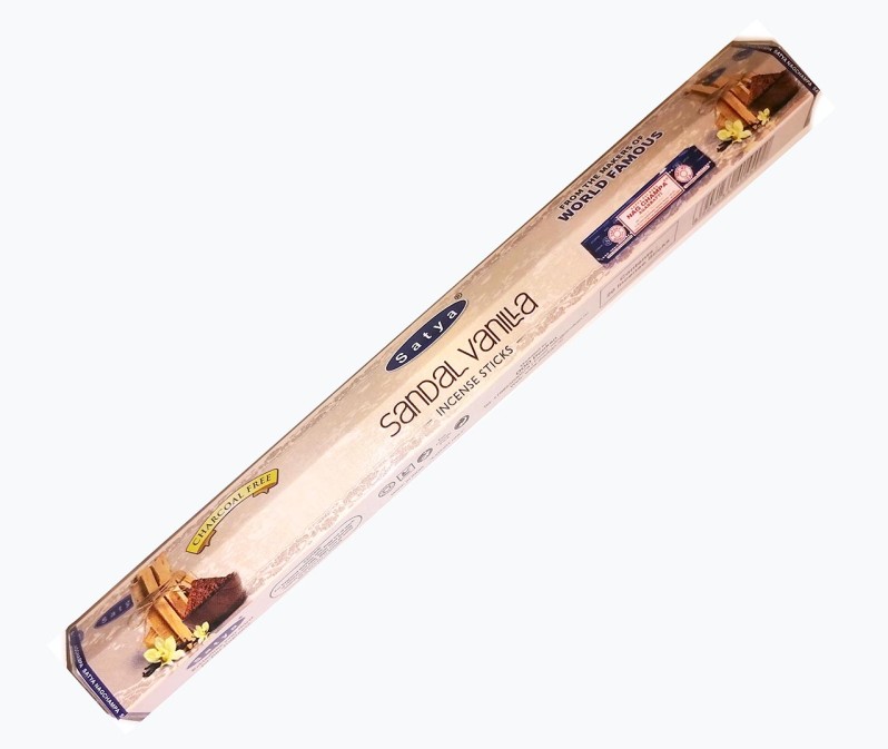 Благовония без угля Сандал Ваниль шестигранник Сатья (Sandal Vanilla Charcoal free Satya) 20 шт
