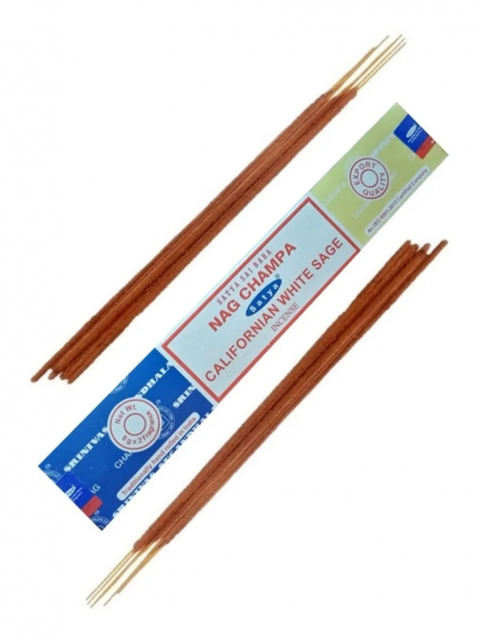 Благовония Комбо Калифорнийский Белый шафран/Наг Чампа Сатья (Satya Californian White Sage/Nag Champa Combo) 16 г