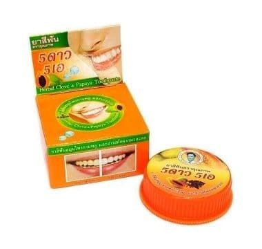 УЦЕНКА! Зубная паста Тайская Папайя 5 звезд БЕЗ КОРОБОЧКИ (5 Star Cosmetic Papaya) 25 г